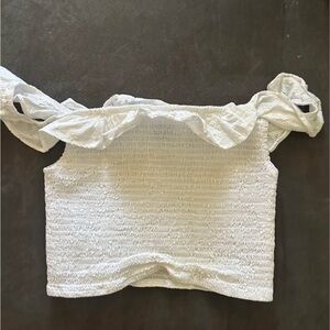 Wild Fable White Ruffled Crop Top